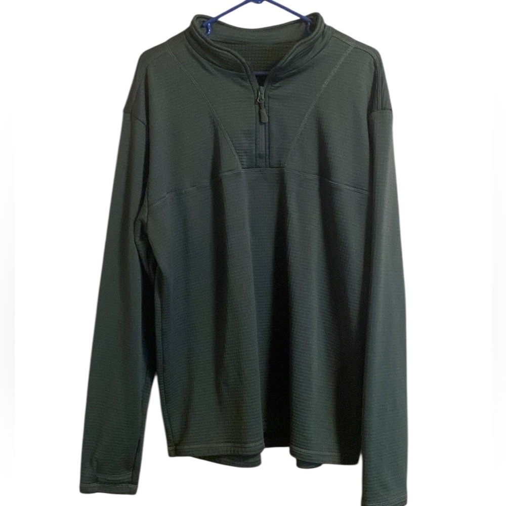 M-Tac Waffle Mesh Quarter Zip Fleece Pullover Green XXL